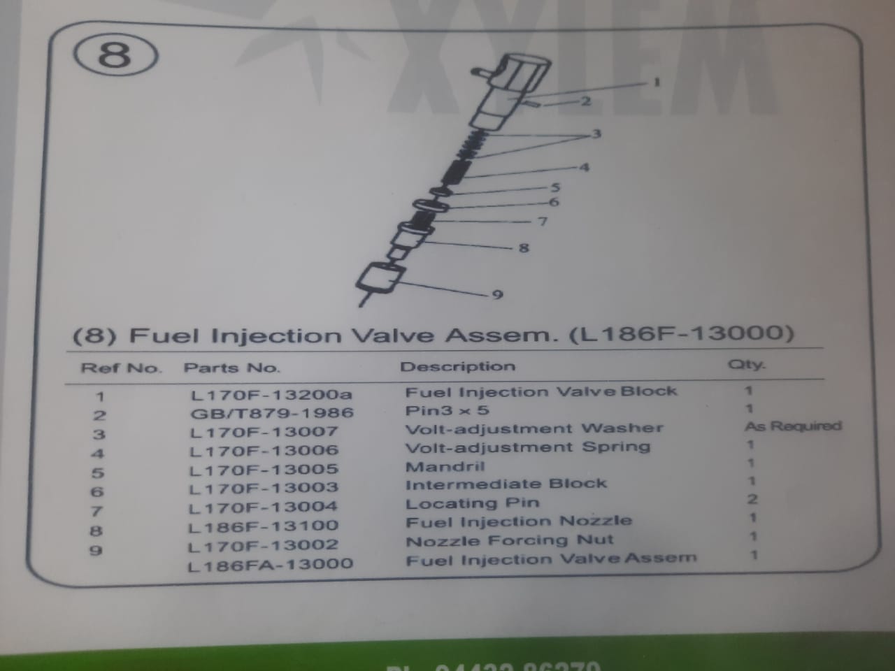  Fuel Injection Valve Assem. (KM186F-13000)