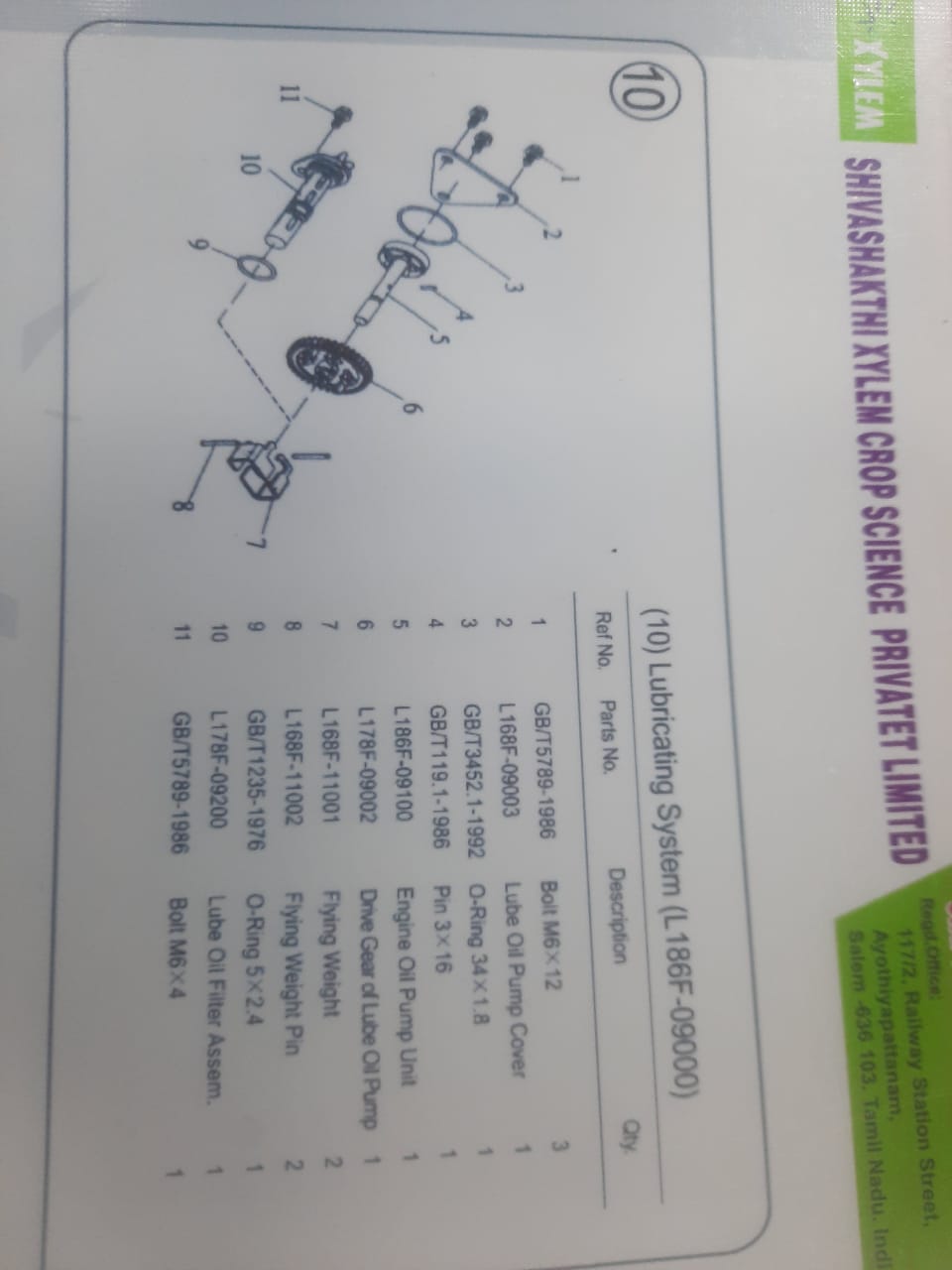  Lubricating System (KM186F-09000)