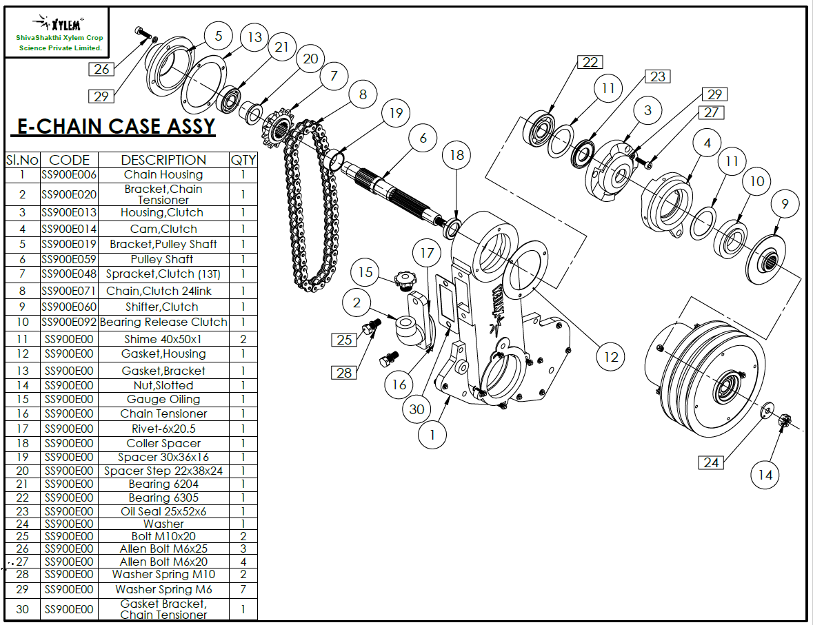 Chain case assembly