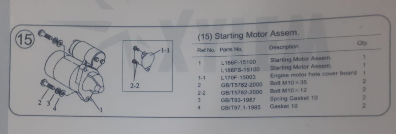  Starting Motor Assem.
